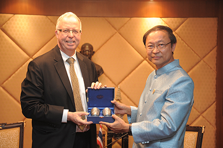 Canada’s Ambassador to Thailand paid a courtesy call on Dr. Pichet Durongkaveroj, Minister of Science and technology